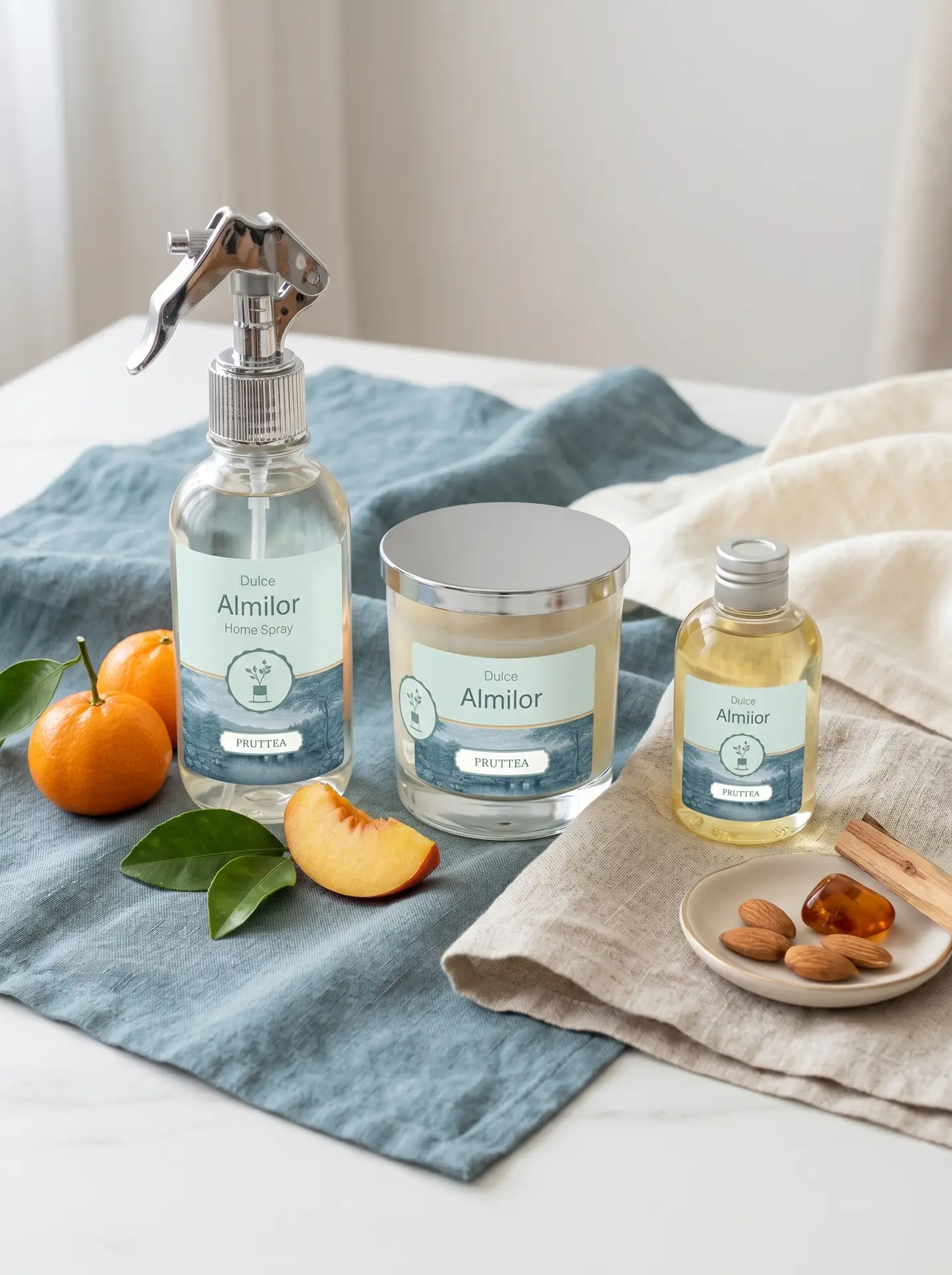 Vela artesanal Fruttea de Dulce Almilor — mandarina, bergamota y durezno